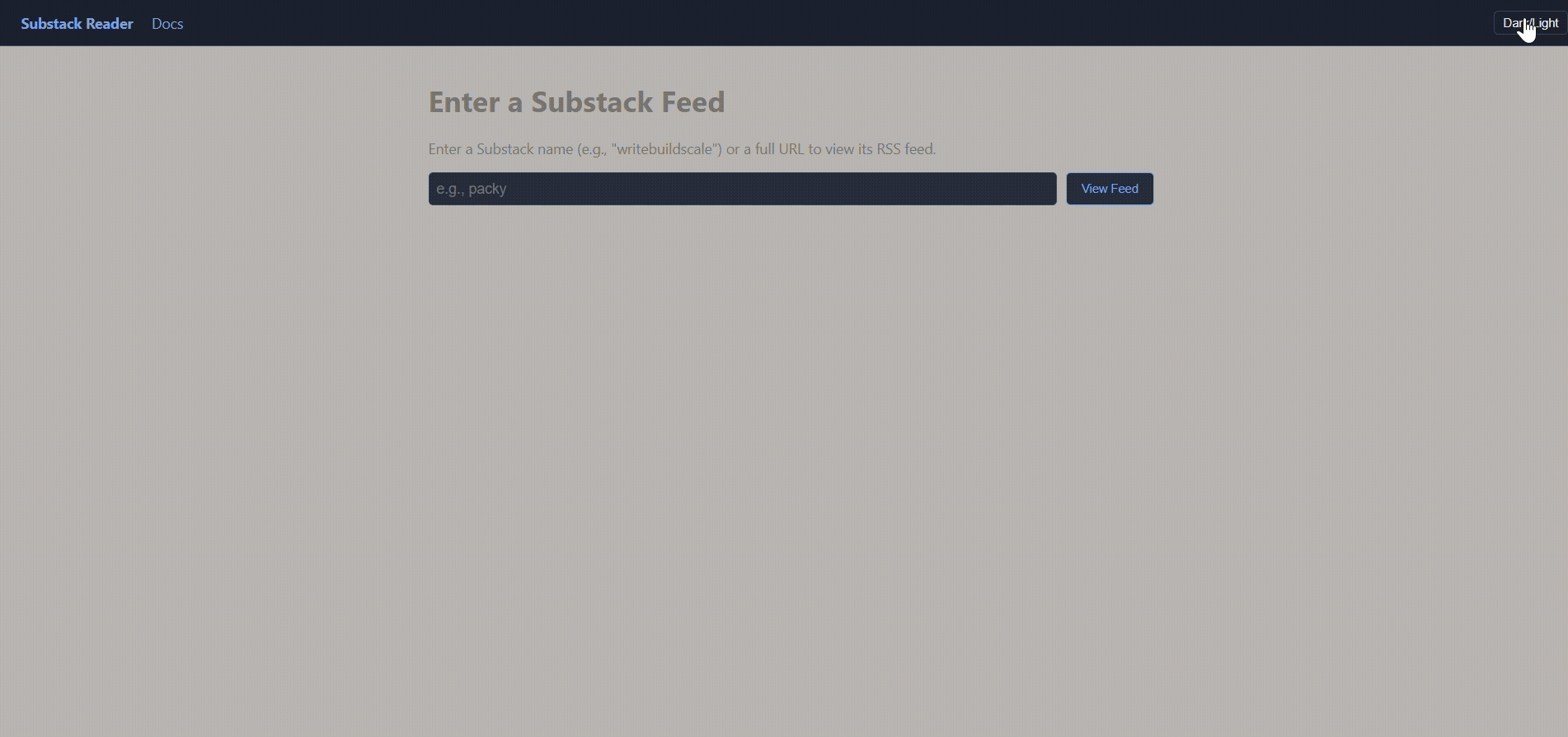 Demonstration of entering a feed name and downloading a file
